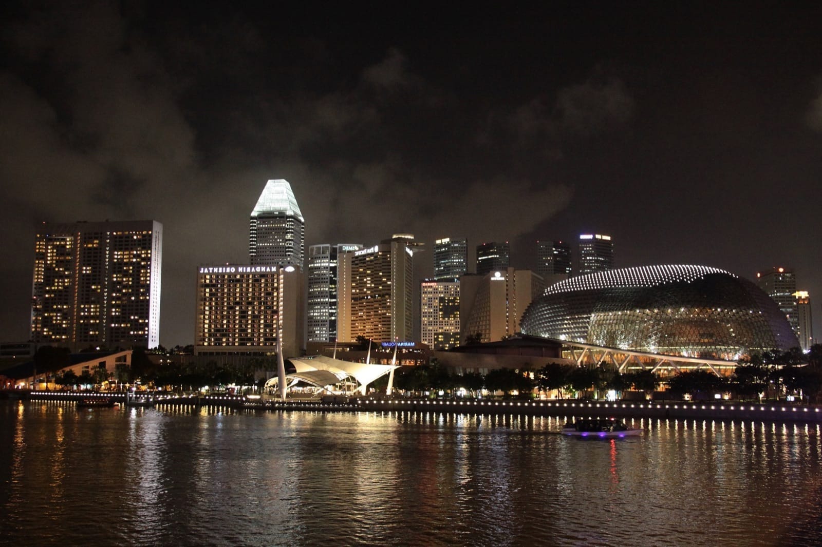 Singapore city lights after dark